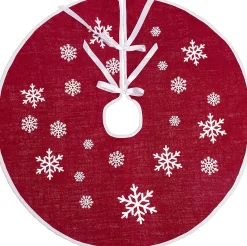 Selwo 75 Cm Kerstboom Rok Rood Jute Kerstboomtapijt Ornamenten Decoratie Voor Kerstmis Best