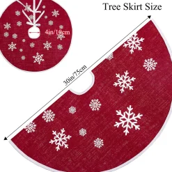Selwo 75 Cm Kerstboom Rok Rood Jute Kerstboomtapijt Ornamenten Decoratie Voor Kerstmis Best