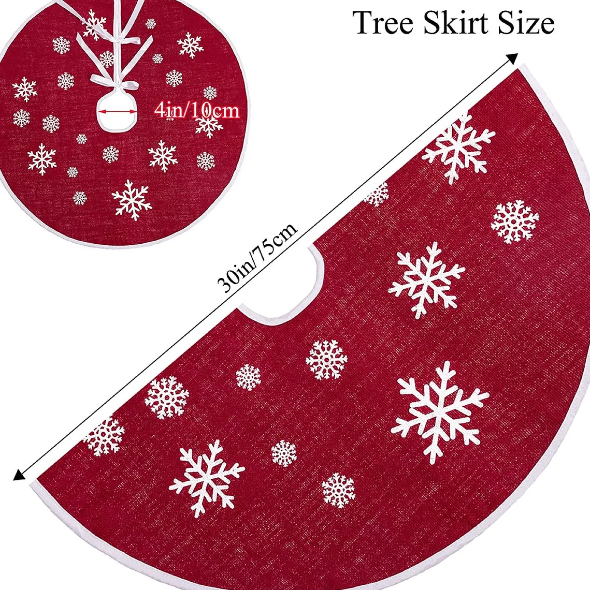 Selwo 75 Cm Kerstboom Rok Rood Jute Kerstboomtapijt Ornamenten Decoratie Voor Kerstmis Best