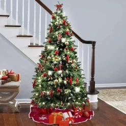 Selwo 75 Cm Kerstboom Rok Rood Jute Kerstboomtapijt Ornamenten Decoratie Voor Kerstmis Best