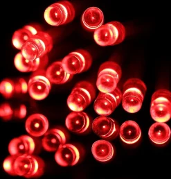 Merkloos 3 M Lichtslingerversierlicht, Voor Kerstfeest, 30 Led's, 2-Modus Flitser, Op Batterijen (Rood Licht) Flash Sale
