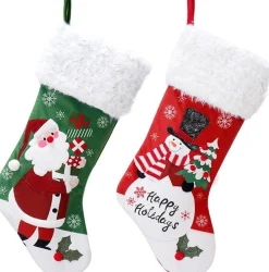 Merkloos Kerstsokken>2023 Nieuwe Kerstmis Kerst Cadeautjes Kerstsokken Kerstdecoratie Kerstversiering Woonkamer Binnen 2 Stuks