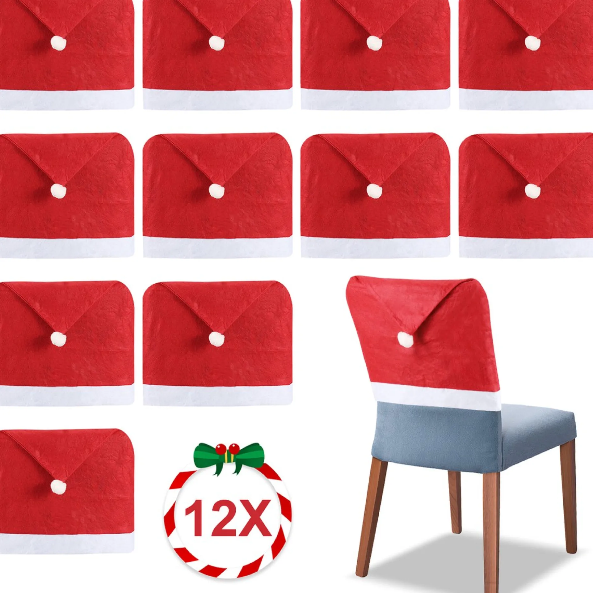 Merkloos 12 Stuks En 12 Kerstballen Decoratie-Kerst Stoelhoes, Feestelijke Stoelhoes Feest Stoelhoes. Outlet