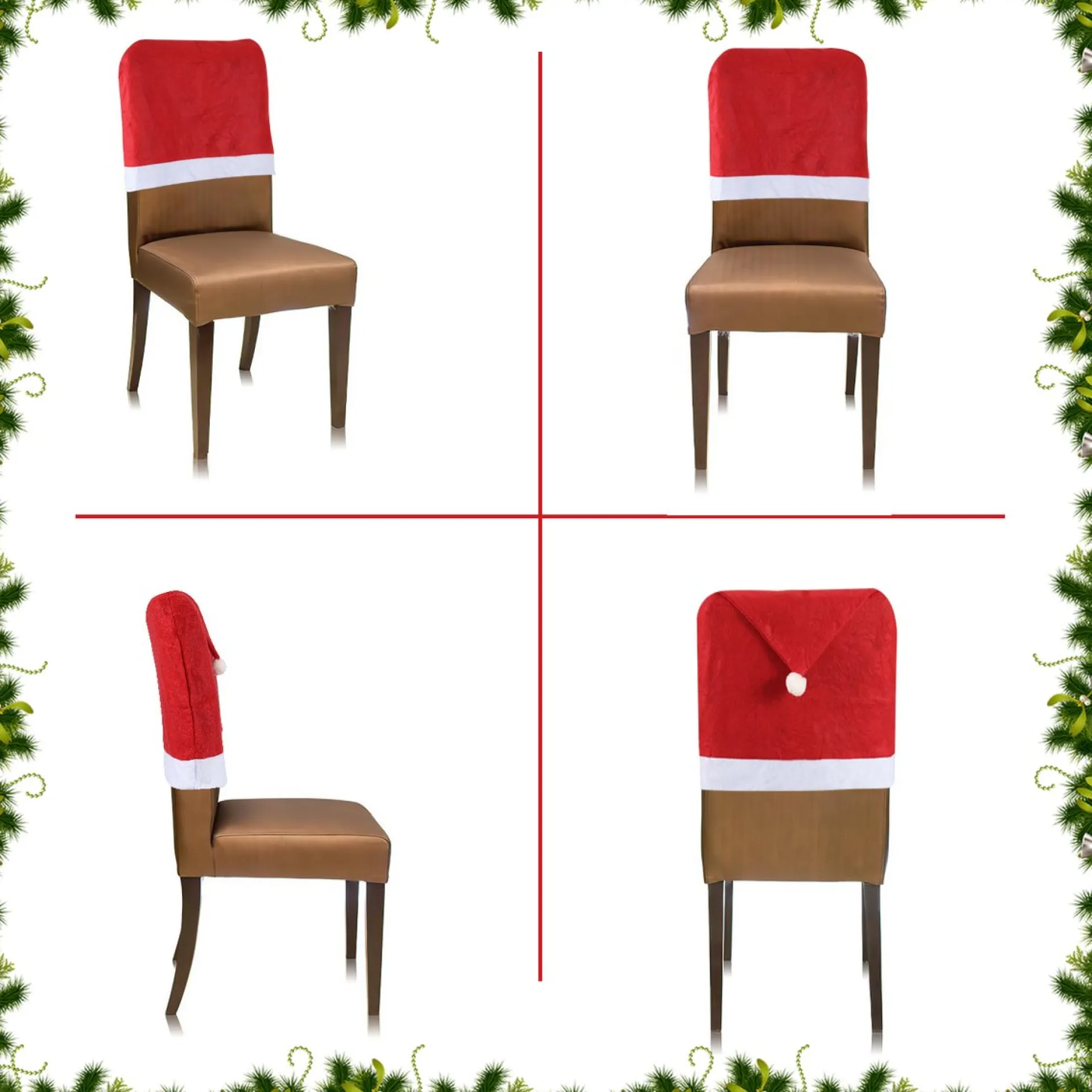 Merkloos 12 Stuks En 12 Kerstballen Decoratie-Kerst Stoelhoes, Feestelijke Stoelhoes Feest Stoelhoes. Outlet