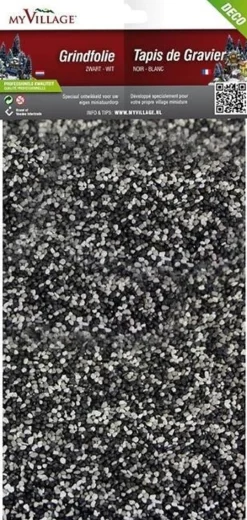 Merkloos Kerststukjes>4 Stuks Grindfolie Zwart/Wit 30X14 Cm