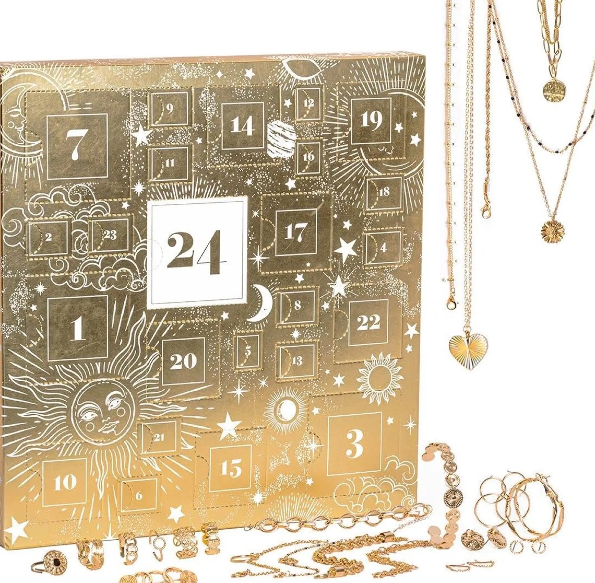 * Adventskalender 2023 Met 24 Sieraden - Mes Bijoux - Voor Volwassen - Goud Shop