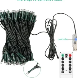 AGM Lichtsnoer Buiten En Binnen - 20 Meter - 200 Led - Met Usb Stekker En Afstandbediening - Sfeerverlichting - Lichtslinger - Lampjes Slinger - Fairy Lights - Kerstversiering - Kerstboom Verlichting - Ip54 Store