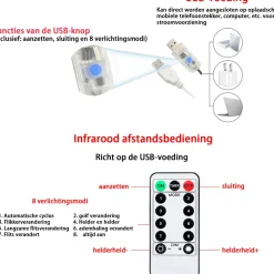 AGM Lichtsnoer Buiten En Binnen - 20 Meter - 200 Led - Met Usb Stekker En Afstandbediening - Sfeerverlichting - Lichtslinger - Lampjes Slinger - Fairy Lights - Kerstversiering - Kerstboom Verlichting - Ip54 Store