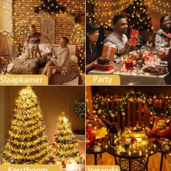 AGM Lichtsnoer Buiten En Binnen - 20 Meter - 200 Led - Met Usb Stekker En Afstandbediening - Sfeerverlichting - Lichtslinger - Lampjes Slinger - Fairy Lights - Kerstversiering - Kerstboom Verlichting - Ip54 Store