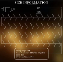Aigostar Led Lichtsnoer - Lichtslinger - Led Lampjes Slinger - 7,5 Watt - 500 Leds - 10M - Warm Wit - Ip44 New