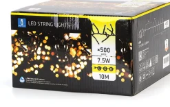 Aigostar Led Lichtsnoer - Lichtslinger - Led Lampjes Slinger - 7,5 Watt - 500 Leds - 10M - Warm Wit - Ip44 New