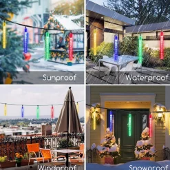 Aigostar 10Vrl Tuinverlichting Lichtsnoer - Kerstverlichting Buiten - Zonne Energie - 20 Led - Partyverlichting - 5.8M - Buiten Store