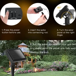 Aigostar 10Vrl Tuinverlichting Lichtsnoer - Kerstverlichting Buiten - Zonne Energie - 20 Led - Partyverlichting - 5.8M - Buiten Store