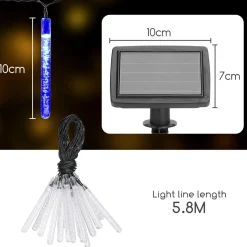 Aigostar 10Vrl Tuinverlichting Lichtsnoer - Kerstverlichting Buiten - Zonne Energie - 20 Led - Partyverlichting - 5.8M - Buiten Store