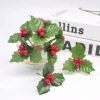 Akyol Kerststukjes> - Kerstkransversiering - 20 Stuks -Bessenplant - Bessen - Kerst - Kerstdecoratie -Groene Decoratie - Kerstkrans -Planten - Kerstkrans – Planten – Versiering – Bossen