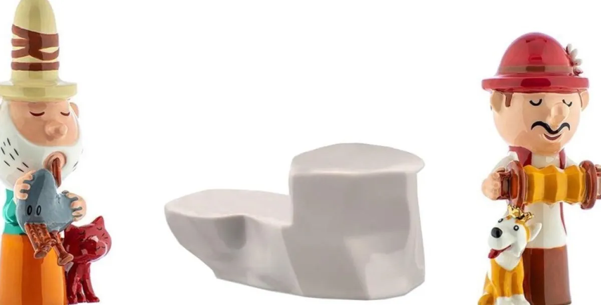 Alessi Kerststallen>-Kerst-Set-2021- Alpenduo En Rots