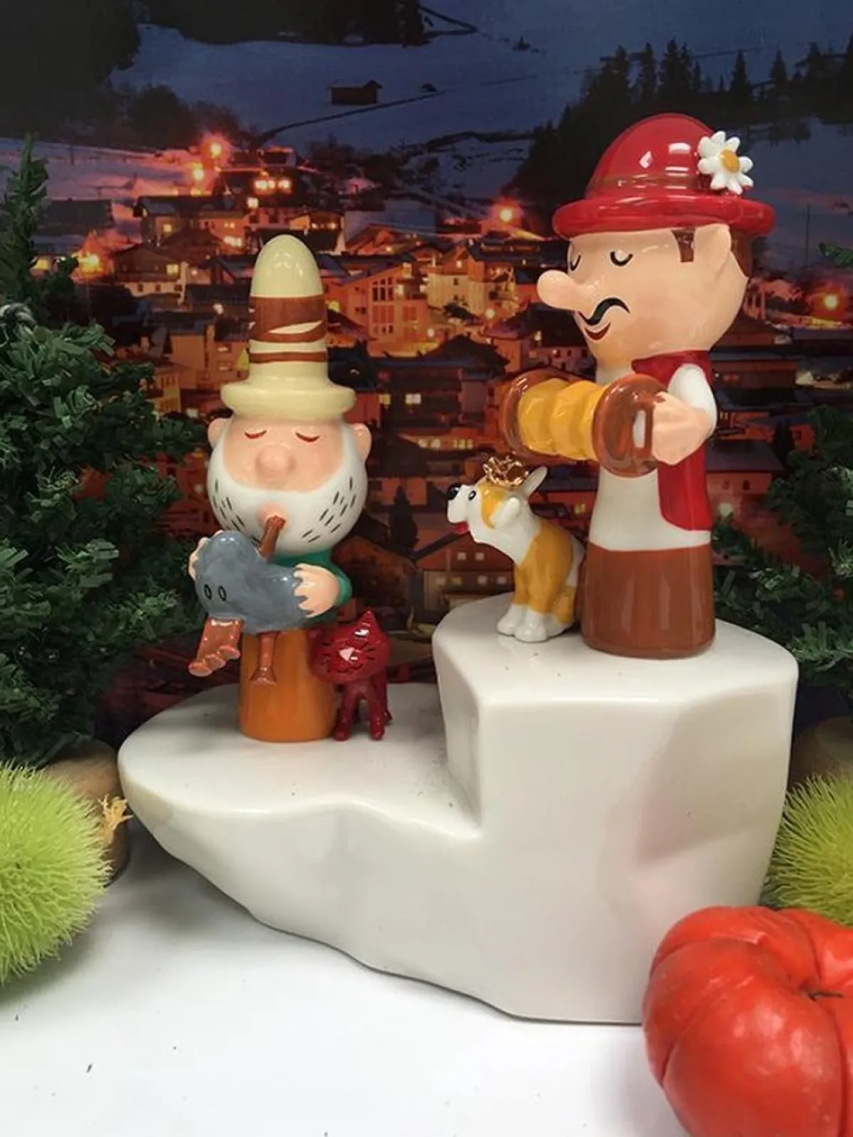 Alessi Kerststallen>-Kerst-Set-2021- Alpenduo En Rots