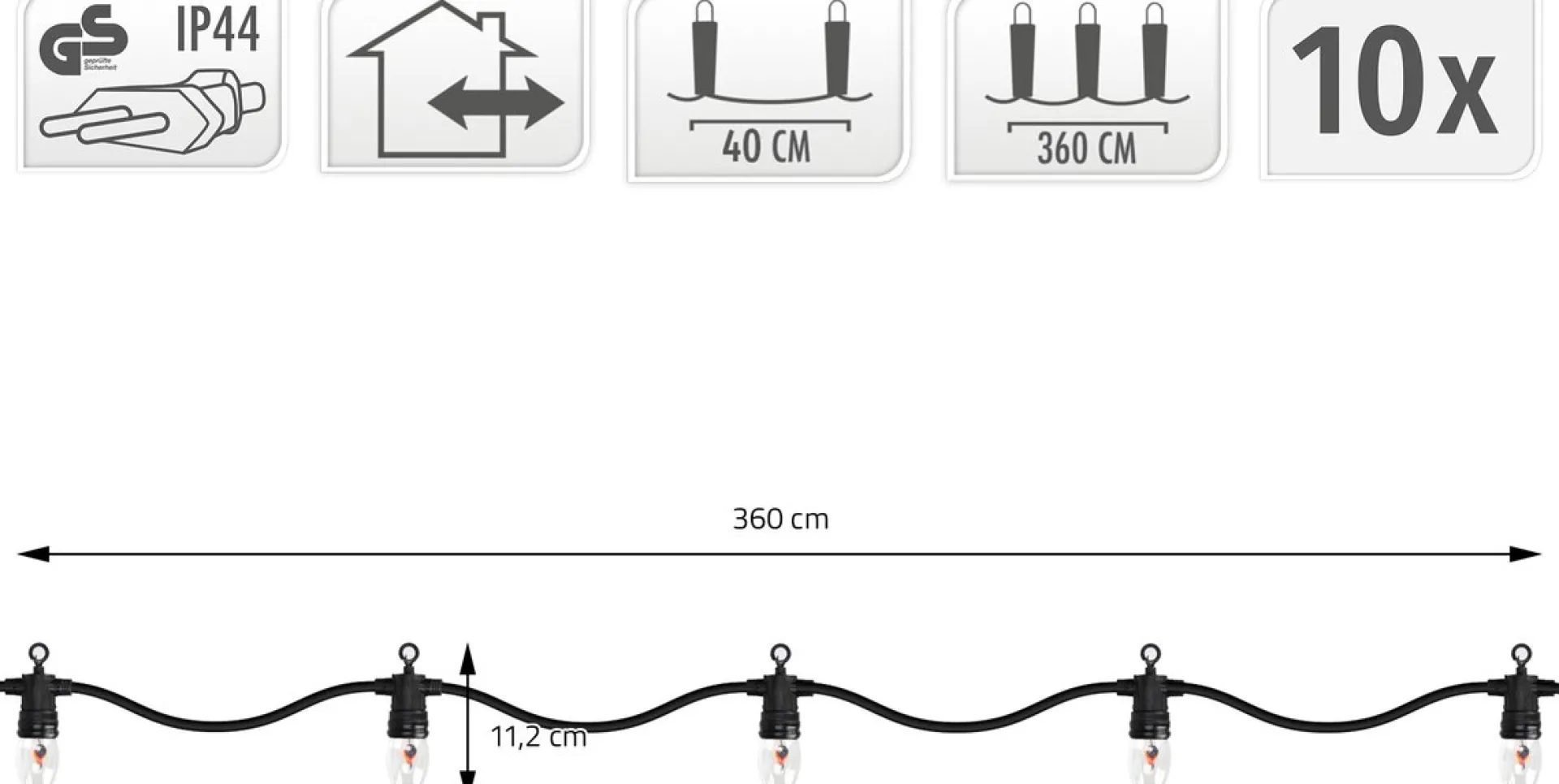 Merkloos Ambiance Vlamverlichting Met 10 Lampjes Voor Buiten Fashion