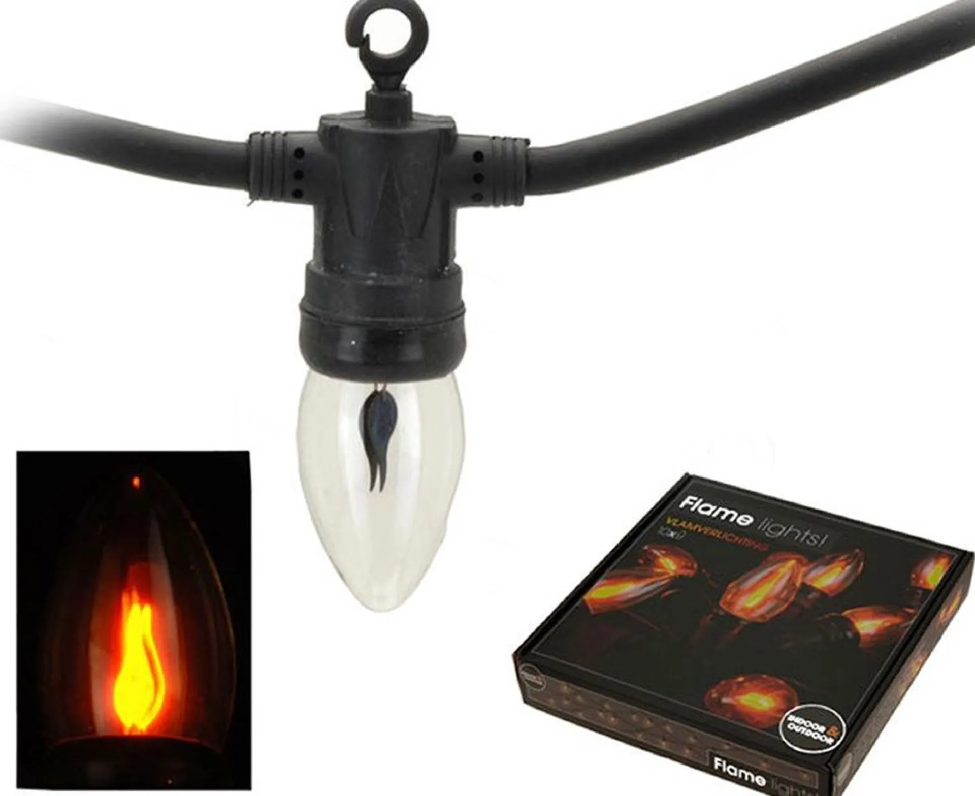 Merkloos Ambiance Vlamverlichting Met 10 Lampjes Voor Buiten Fashion