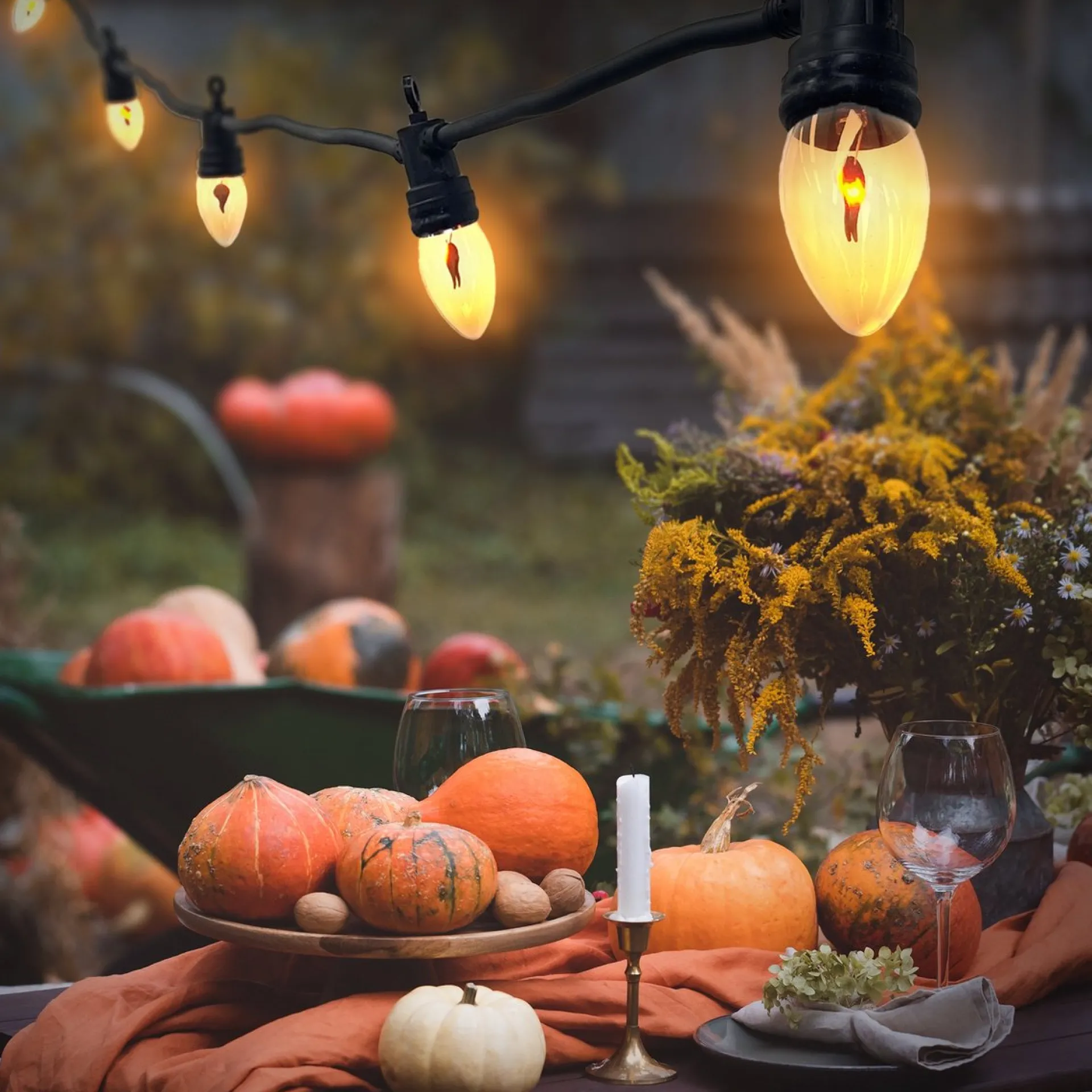 Merkloos Ambiance Vlamverlichting Met 10 Lampjes Voor Buiten Fashion