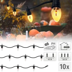 Merkloos Ambiance Vlamverlichting Met 10 Lampjes Voor Buiten Fashion