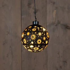 Anna's Collection Anna Collection Verlichte Kerstballen - 2X St- Zwart Kosmos - D10 Cm - Warm Wit Sale