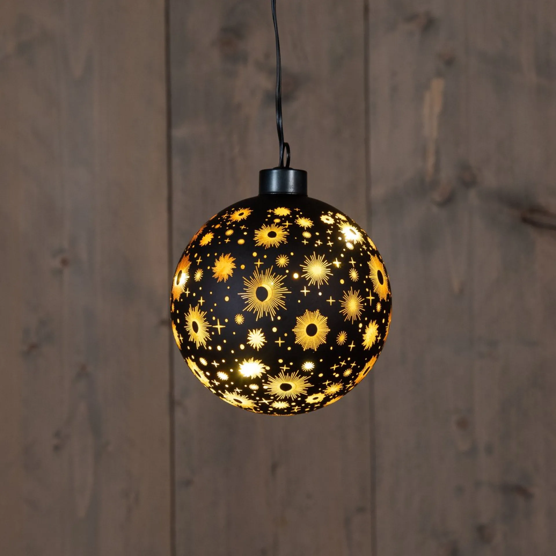 Anna's Collection Anna Collection Verlichte Kerstballen - 2X St- Zwart Kosmos - D10 Cm - Warm Wit Sale