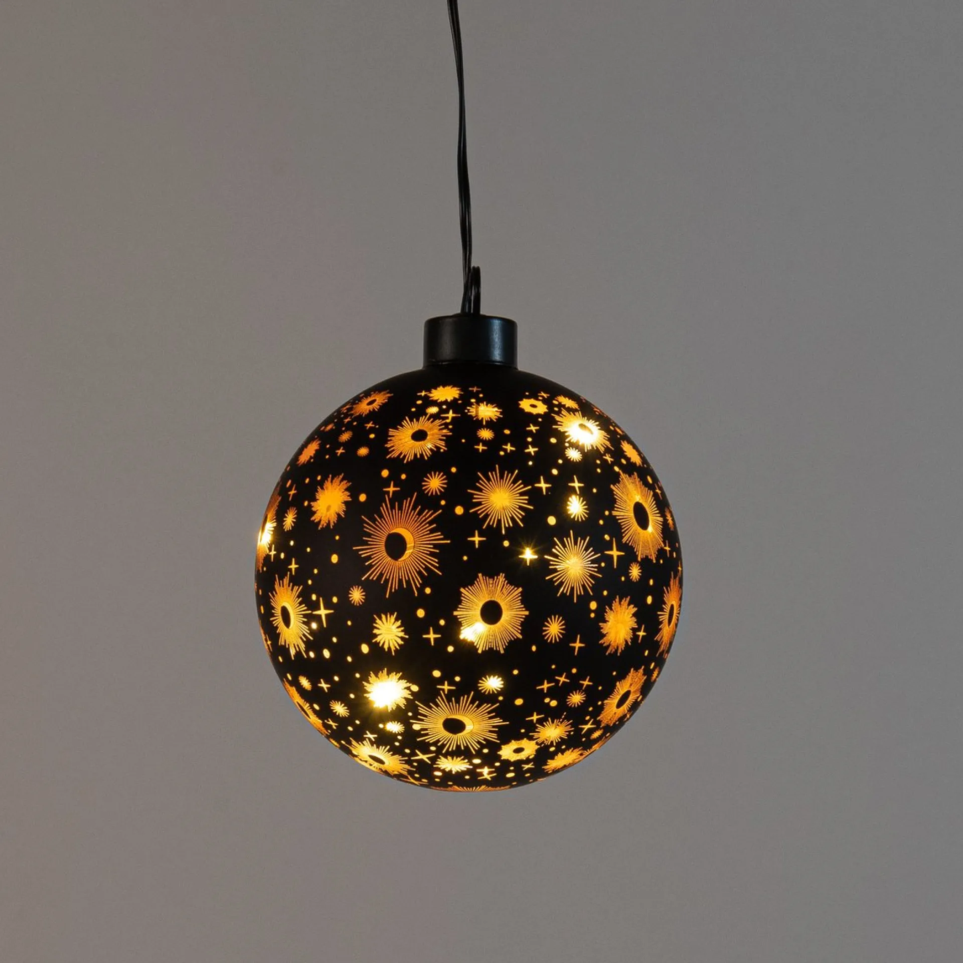 Anna's Collection Anna Collection Verlichte Kerstballen - 2X St- Zwart Kosmos - D10 Cm - Warm Wit Sale