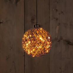 Anna's Collection Anna Collection Verlichte Kerstballen -2X St- Antiek Goud -15 Cm -Glas -Warm Wit Hot