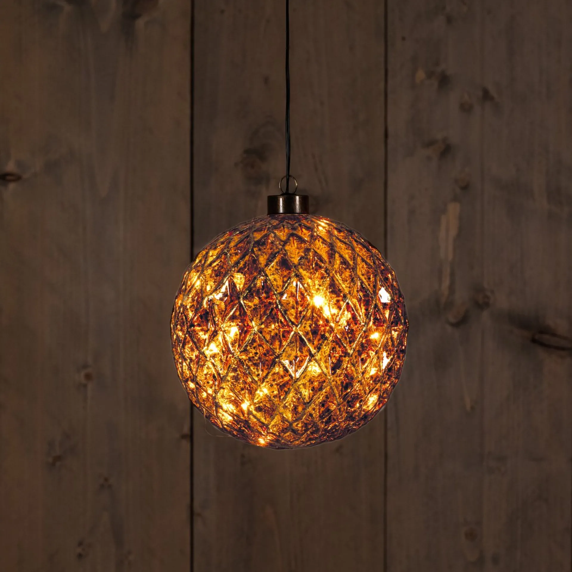 Anna's Collection Anna Collection Verlichte Kerstballen -2X St- Antiek Goud -15 Cm -Glas -Warm Wit Hot