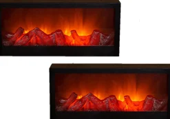 Anna's Collection Sfeerhaard Lantaarn - Zwart - Met Led - L45 X B10 X H20 Cm - Open Haard Online