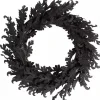 Argos Home Kerstkransen> Voorverlichte Zwarte Halloween Krans Kerstkrans