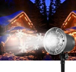 Ariko Led Lichteffect Projector - Sneeuwvlokken - Outdoor Ip44 Ip65 - Metaal - Kantelbaar - In Hoogte Verstelbaar (Bij Installatie) - Netstroom Outlet