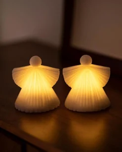 Sirius Asta Angels | 10X9,2Cm | Set Van 2 | Engel | Wax Engeltjes Op Batterij | | Verlichting | Led