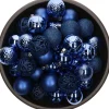 Bellatio Decorations Kerstboomversieringen> Kerstballen - 37 Stuks - Kobalt Blauw - Mix - Onbreekbaar - 6 Cm