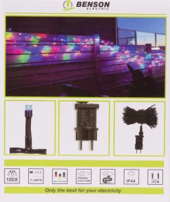 Benson Led Lichtsnoer - Kleur - 100 Led - 11.2 Meter - Ip44 Fashion