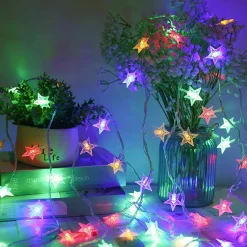 Bera L. Kerst - Kerstboom - Kerstverlichting - Kerstversiering -Warm Wit Led Sterretjes Met Afstandsbediening - 10 Meter 50 Lichtjes Sterretjes - Gordijn Lichtslingers Met 8 Modi - Indoor - Bruiloft - Licht Decoratie Store