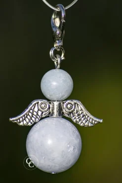 CC Kerstbeelden>Beschermengel Aquamarijn ( Halfedelsteen ) , Chakra Engel , Geluksengel , Silverwing . ( Meerdere Varianten Beschikbaar !!! )