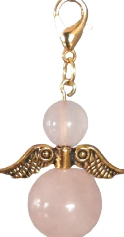 CC Kerstbeelden>Beschermengel Rozenkwarts ( Halfedelsteen ) , Chakra Engel , Geluksengel , Goldwing . ( Meerdere Varianten Beschikbaar !!! )