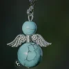 CC Kerstbeelden>Beschermengel Turquoise , ( Turkoois , Halfedelsteen ) , Chakra Engel , Geluksengel , Silverwing . ( Meerdere Varianten Beschikbaar !!! )