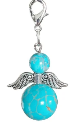 CC Kerstbeelden>Beschermengel Turquoise , ( Turkoois , Halfedelsteen ) , Chakra Engel , Geluksengel , Silverwing . ( Meerdere Varianten Beschikbaar !!! )