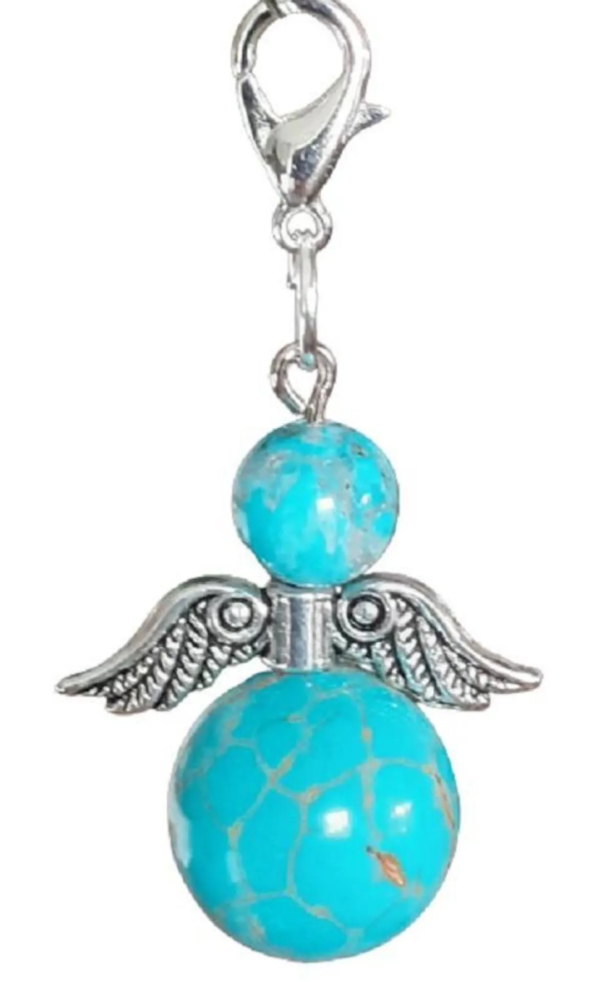 CC Kerstbeelden>Beschermengel Turquoise , ( Turkoois , Halfedelsteen ) , Chakra Engel , Geluksengel , Silverwing . ( Meerdere Varianten Beschikbaar !!! )