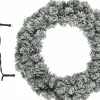 Decoris Kerstkransen>Besneeuwde Kerstkrans/Dennenkrans/Deurkrans 60 Cm Inclusief Warm Witte Verlichting