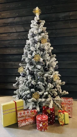 KJ Kunstkerstbomen Besneeuwde Kunstkerstboom - Flock - Lengte 240 Cm En 1376 Takken Cheap