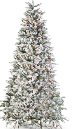 KJ Kunstkerstbomen Besneeuwde Kunstkerstboom Met Warme Led Verlichting - Flock Led - Lengte 270 Cm - Met Geintegreerd 550 Warm Schijnende Led Lampjes - 1880 Takken Discount