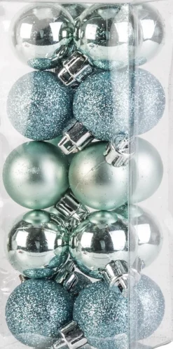 Merkloos Besneeuwde Mini Kerstboom/Kunst Kerstboom 35 Cm Met Kerstballen Mintgroen - Kerstversiering Sale