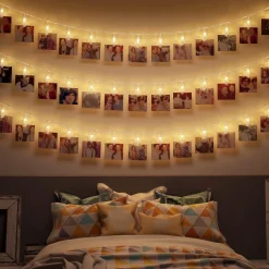 B.K.Licht - Foto Lichtsnoer - Lichtslinger - Valentijn Cadeautje - Verlichting - Fotoclips - 40 Led's - L: 5M - Op Batterijen Best Sale