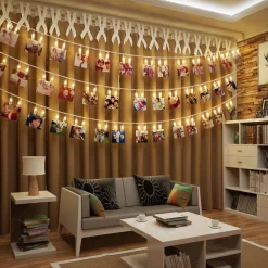 B.K.Licht - Foto Lichtsnoer - Lichtslinger - Valentijn Cadeautje - Verlichting - Fotoclips - 40 Led's - L: 5M - Op Batterijen Best Sale