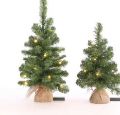 Mica Decorations Black Box Norton Kunstkerstboom - 45 X 20 Cm - Groen - 10 Lampjes Met Warmwit Led New