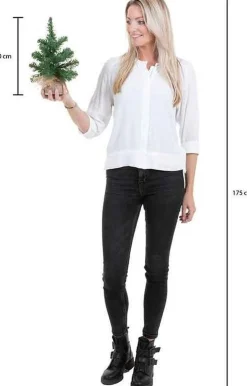 Mica Decorations Black Box Norton Kunstkerstboom - 45 X 20 Cm - Groen - 10 Lampjes Met Warmwit Led New